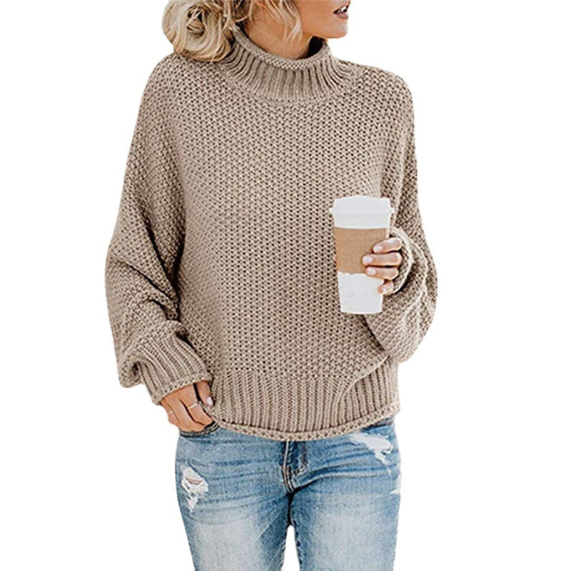 Pull en tricot confortable pour femmes avec col montant et coupe décontractée Chic und Still