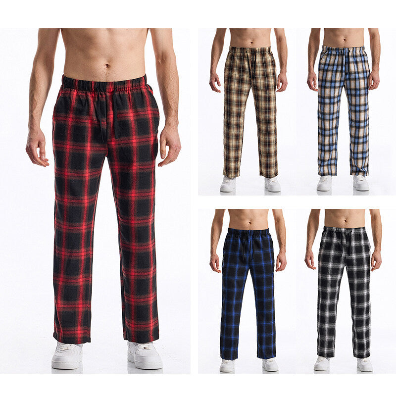 Men's flannel pajama pants with comfortable elastic waistband Chic and Style
