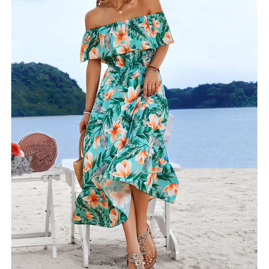 Robe d'été femme décolletée avec design floral Chic und Stil