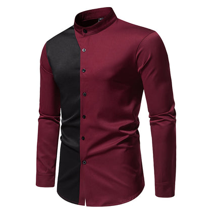 Chemise à manches longues élégante pour hommes avec un joli design de bloc de couleur Chic und Stil