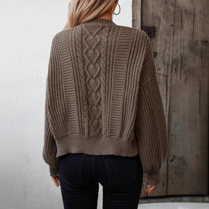 Dames Gros Tricot Cardigan avec Boutons À Drehknöpfen Chic und Stil