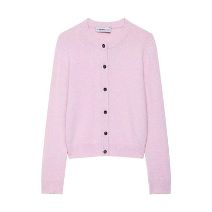 Women cardigan with full button placket and fine texture Chic and Style