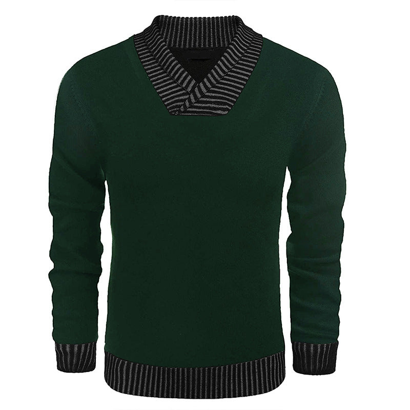 Pull en tricot élégant pour hommes avec col châle moderne et dessus structuré Chic und Stil