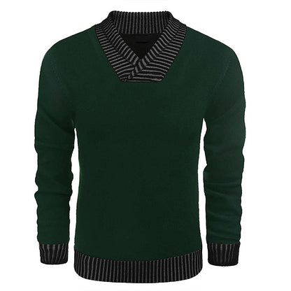 Pull en tricot élégant pour hommes avec col châle moderne et dessus structuré Chic und Stil
