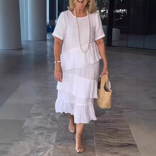 Robe d'été décontractée pour femmes avec un ourlet flottant Chic und Stil