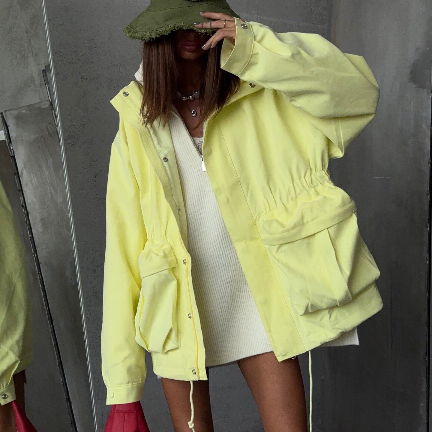 Dames décontractée Utility Jacket avec taille ajustable et poches Chic und Stil