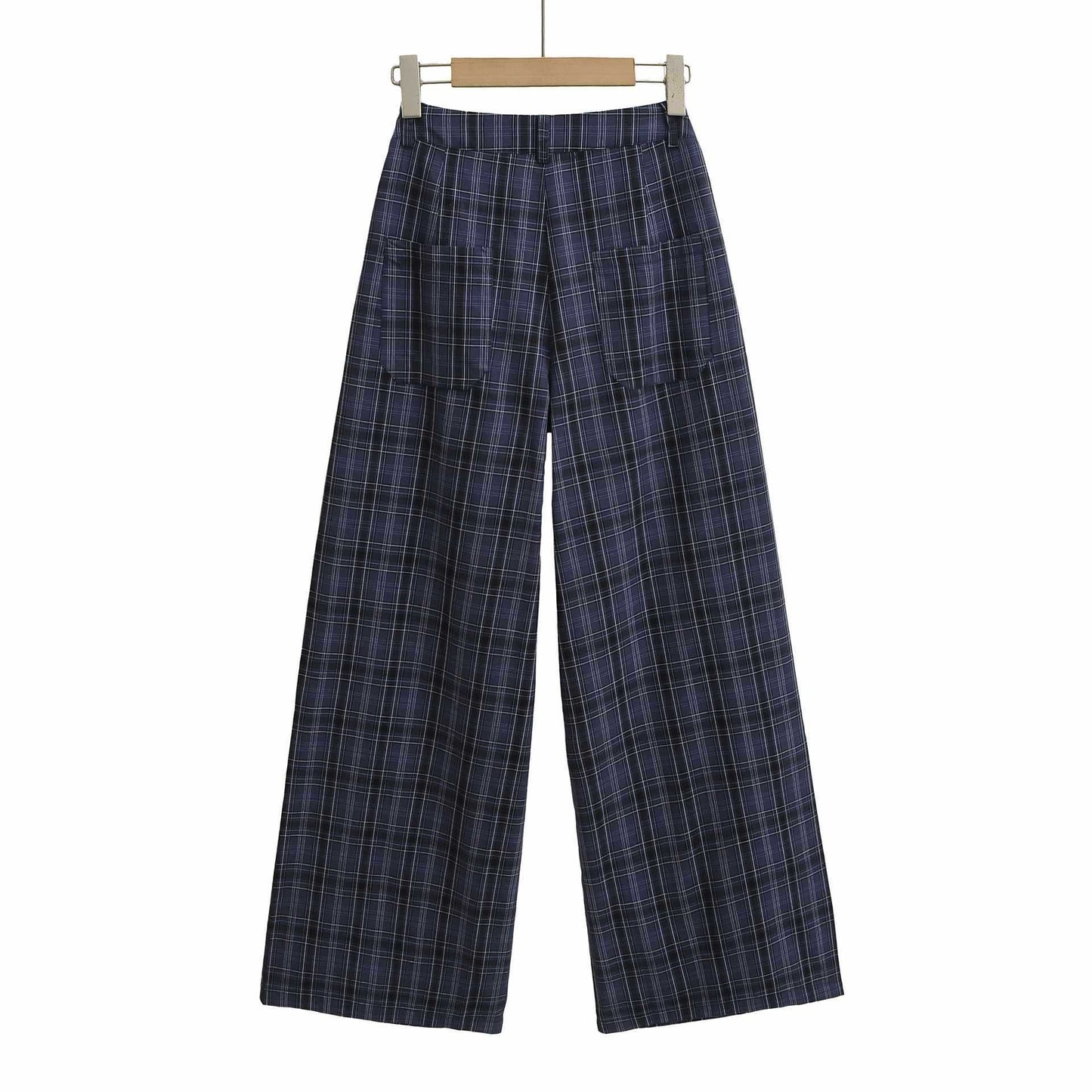 Damen weite Karohose Chic und Stil