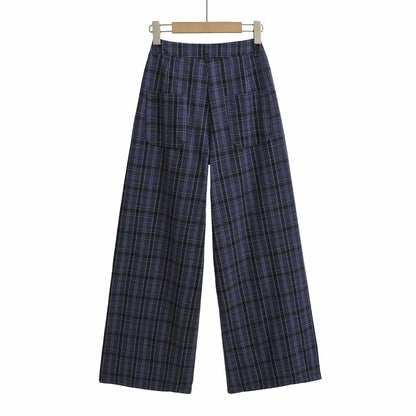 Damen weite Karohose Chic und Stil