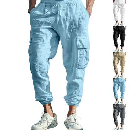 Casual cargo pants for men with elastic waistband and practical side pockets Chic and Style