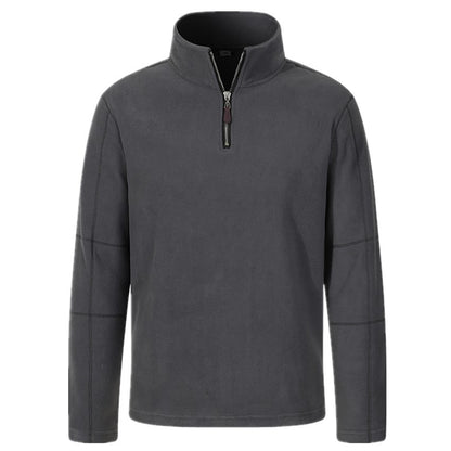 Fleece pullover for men with half-zip and high collar Chic and Style