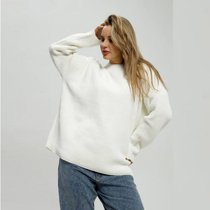 Pull en tricot décontracté pour femmes avec des épaules tombantes et un motif en torsades moderne Chic und Stil
