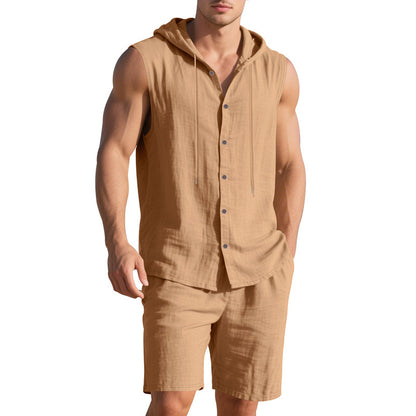 Ensemble t-shirt à capuche décontracté et shorts Chic und Stil pour homme