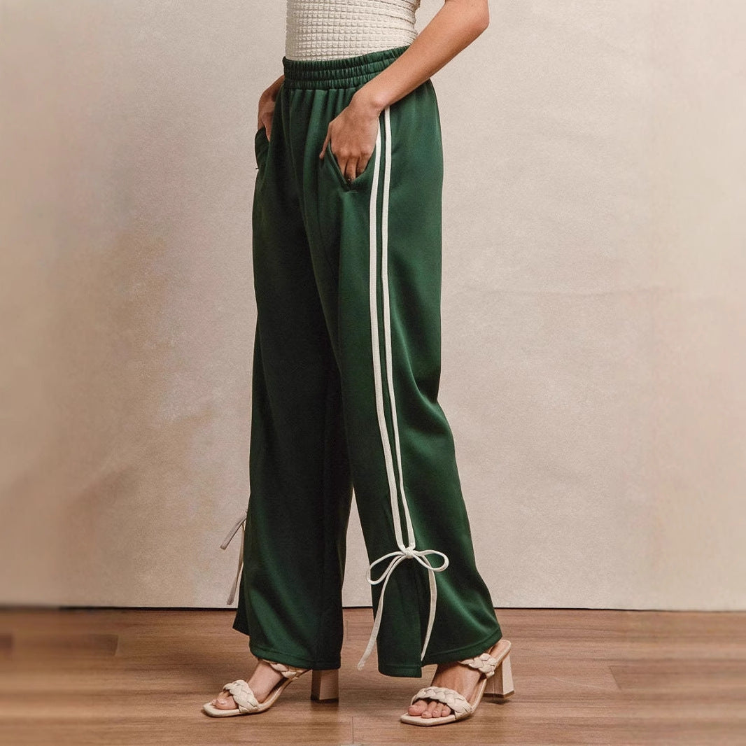 Chic and Stylish Women's Athletic Leisure Pants with Side Straps