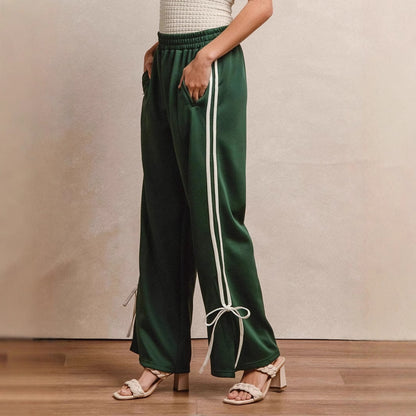 Chic and Stylish Women's Athletic Leisure Pants with Side Straps