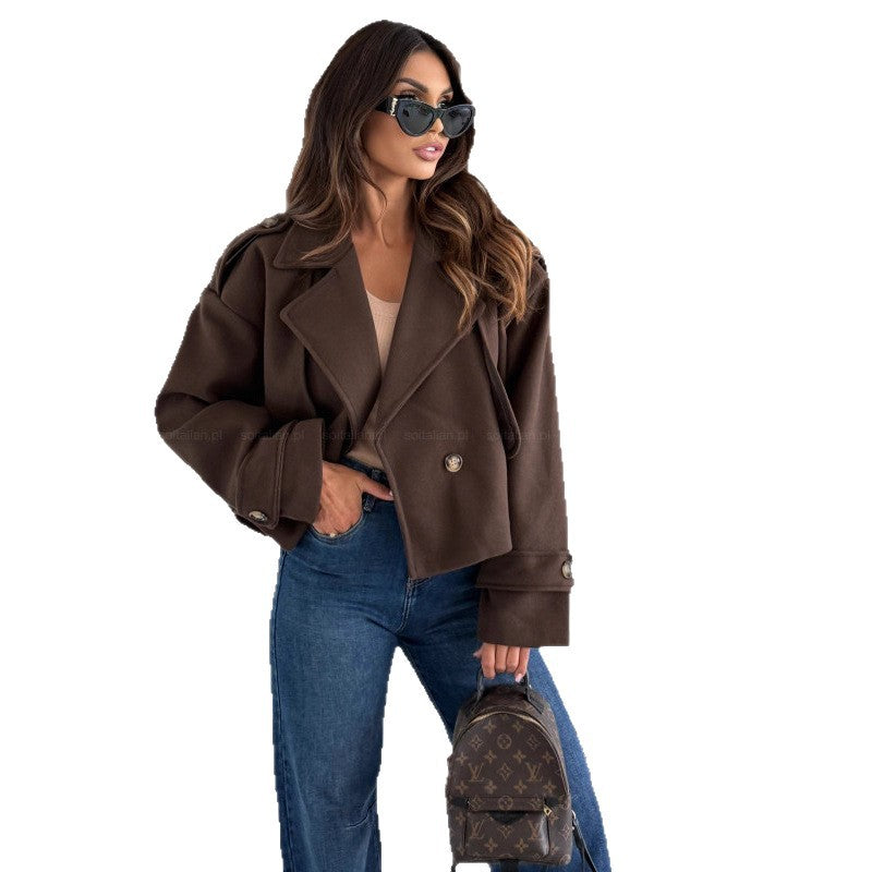 Oversized jacket for women with double row of buttons Chic and Style