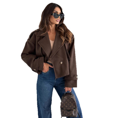 Oversized jacket for women with double row of buttons Chic and Style