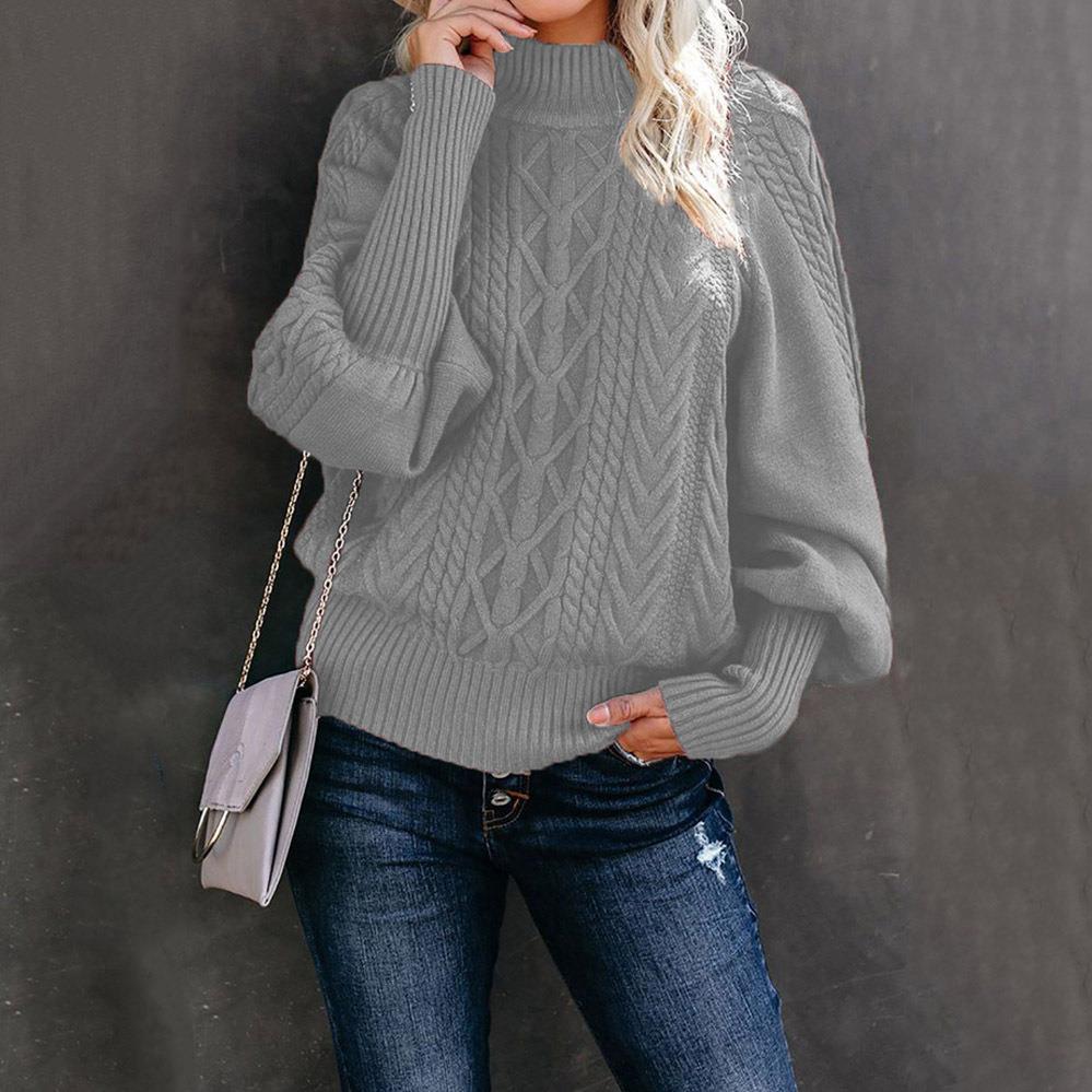 Pull en tricot pour femmes avec col haut et design texturé Chic und Stil