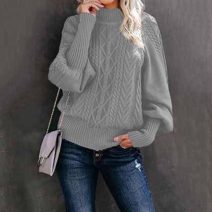 Pull en tricot pour femmes avec col haut et design texturé Chic und Stil