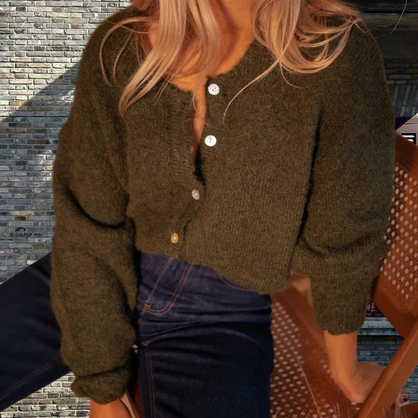 Pull en grosse maille pour femmes avec détails en boutons et coupe décontractée Chic und Stil
