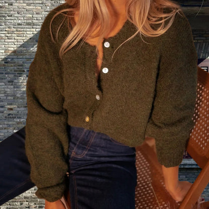 Pull en grosse maille pour femmes avec détails en boutons et coupe décontractée Chic und Stil