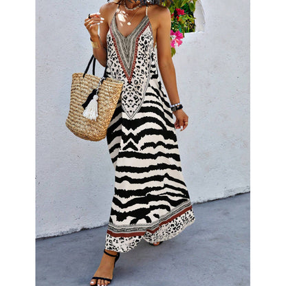Robe maxi bohémienne pour femmes avec impression exotique Chic und Stil
