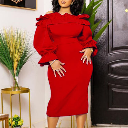 DamesRobe maxi élégante avec volants Chic und Stil