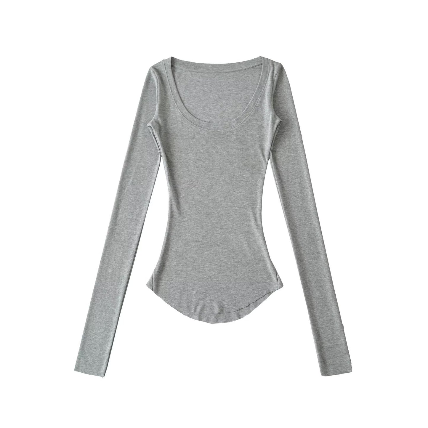 Chemisier à manches longues pour femmes avec un col rond élégant et une coupe cintrée Chic und Stil