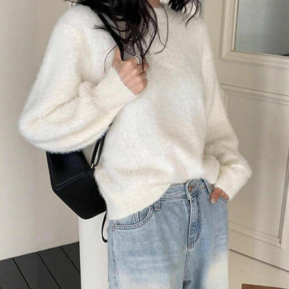 Dames Pull Douillet Tendance à Coupe Largue Chic und Stil