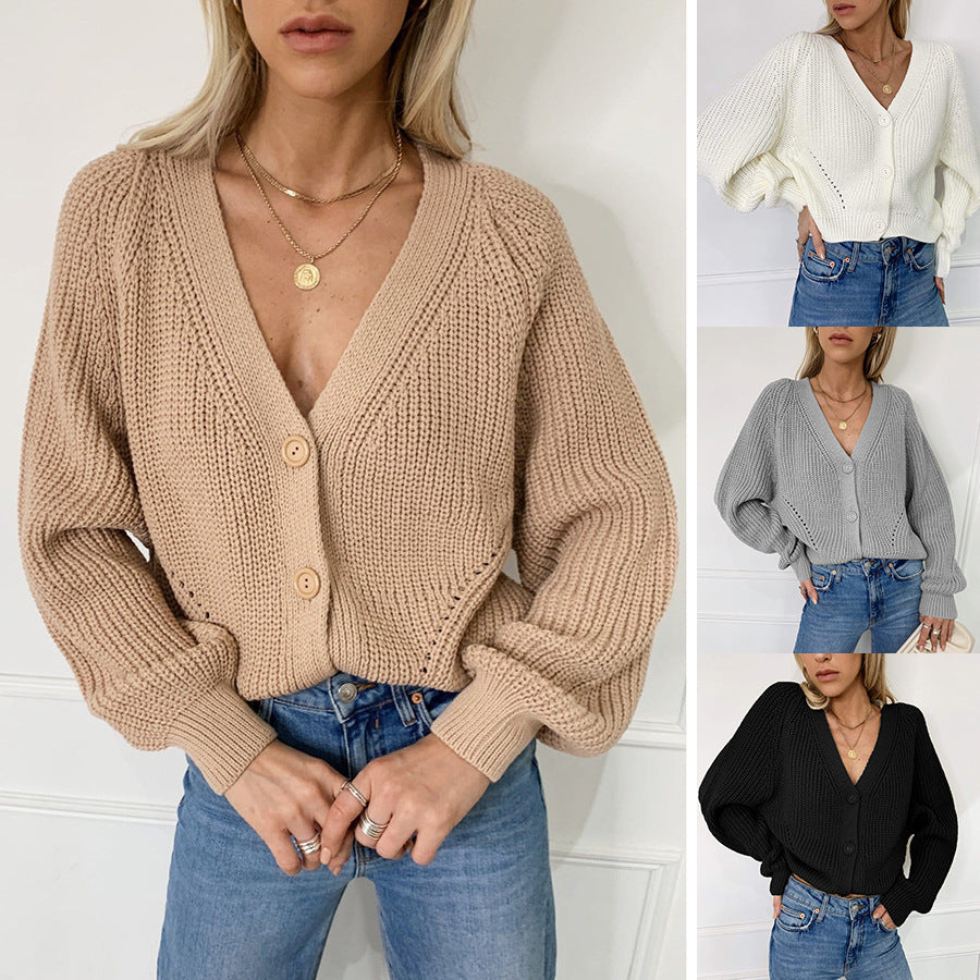 Dame cardigan avec décolleté en V profond et manches air Chic und Stil