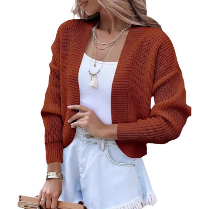 Cardigan en tricot décontracté pour femmes avec des manches volumineuses et une surface texturée Chic und Stil