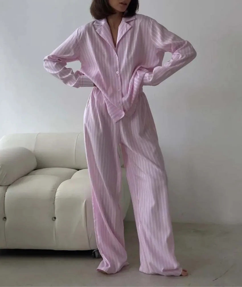 Dames Ensemble de Pyjama Rayé Luxueux Chic und Stil