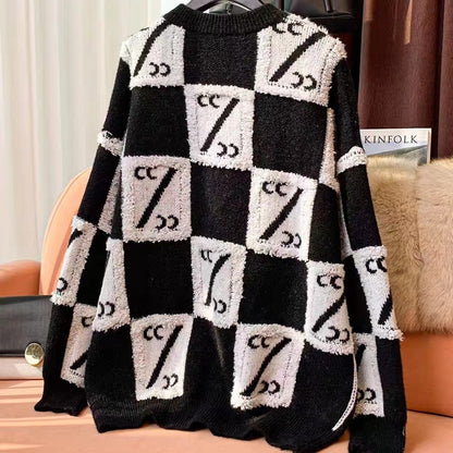 Femmes Grand Pull Oversized avec Design Graphique Chic und Stil
