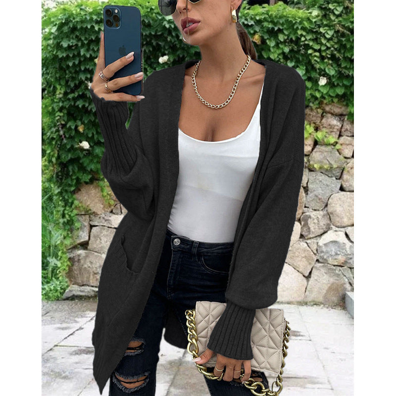 Dames Grosse Maille Cardigan Chic und Stil