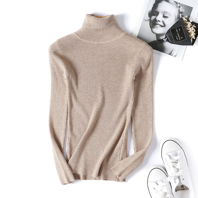Pull à col roulé pour femmes en fin tricot côtelé Chic und Stil
