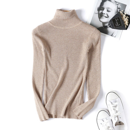 Pull à col roulé pour femmes en fin tricot côtelé Chic und Stil