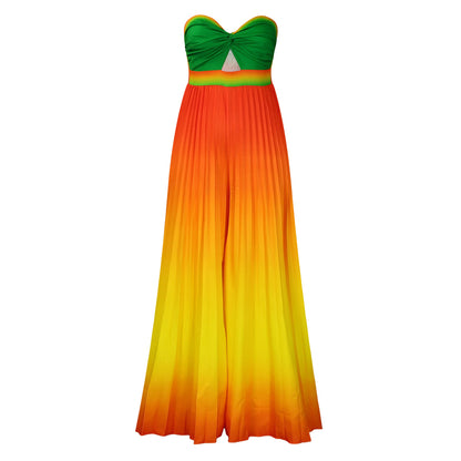 Robe maxi sans bretelles pour dames avec des détails plissés Chic und Stil