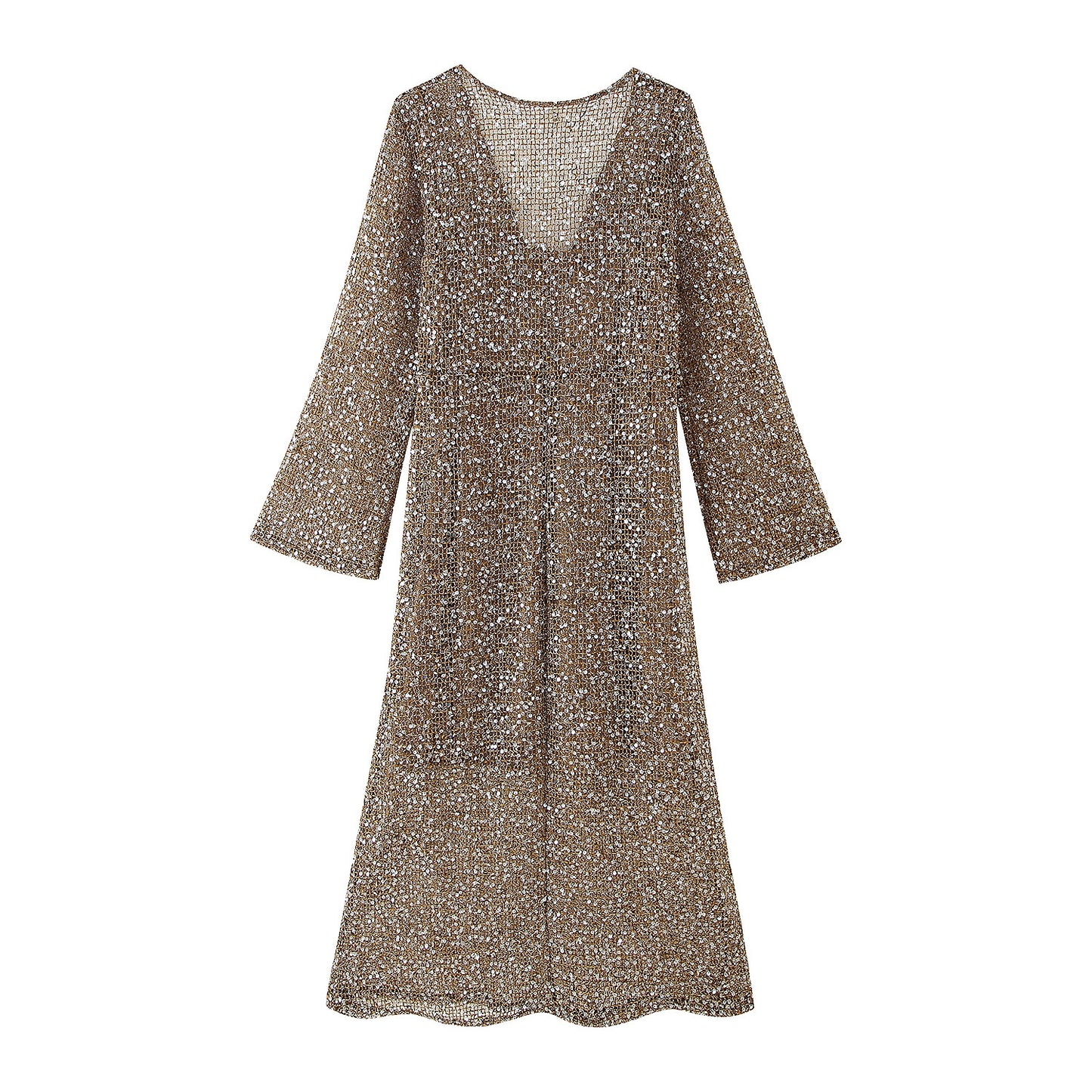Robe en tricot pour femmes avec décolleté en V et élégant froncement Chic und Stil