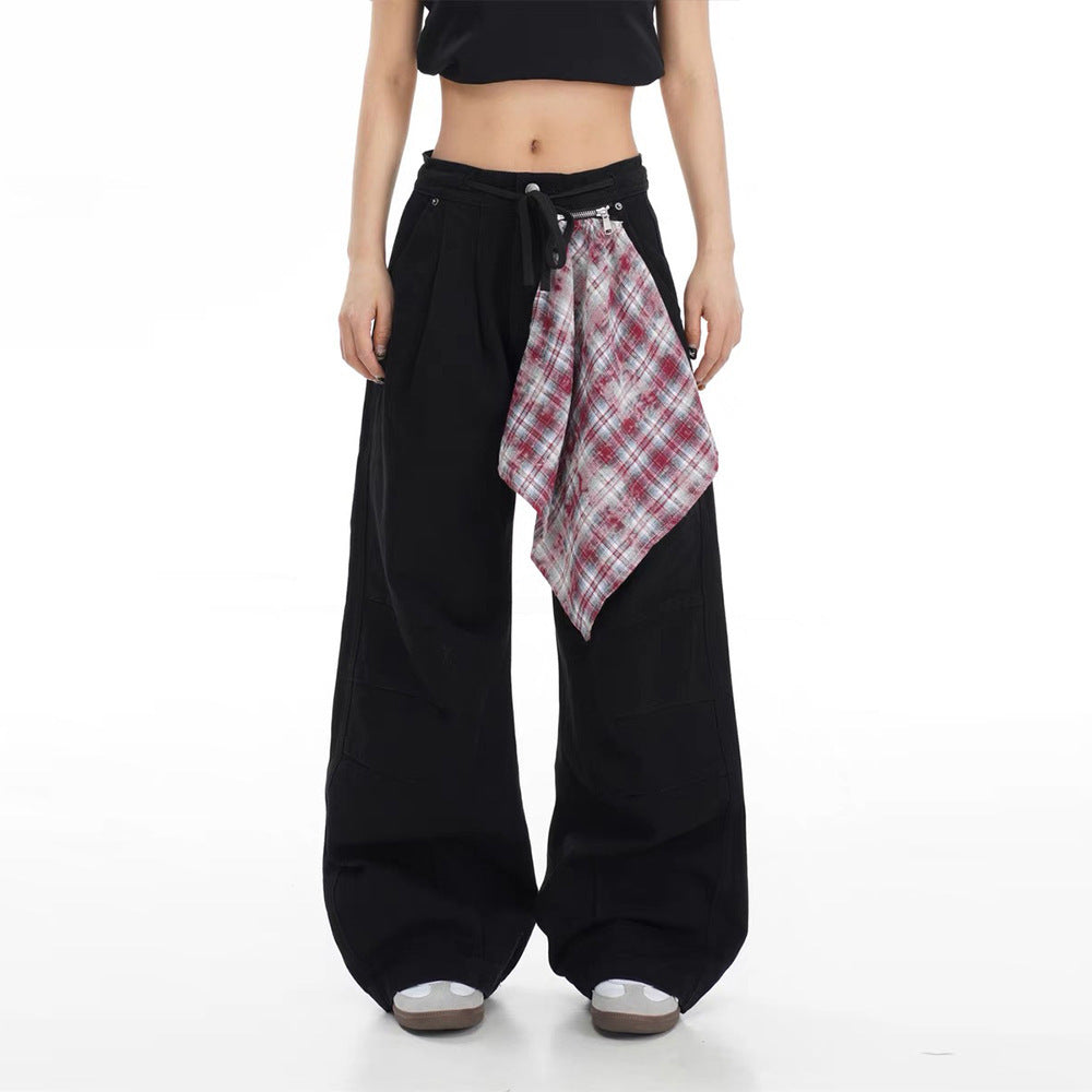 Baggy denim pants for women with practical fabric detail Chic und Stil