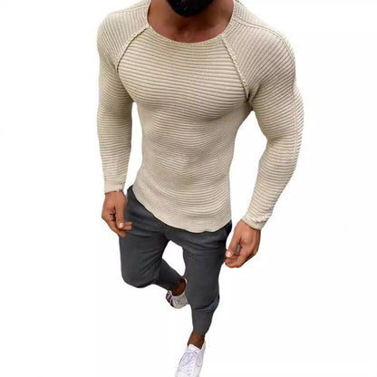 Chemise à manches longues en tricot pour hommes avec une structure élégante Chic und Stil