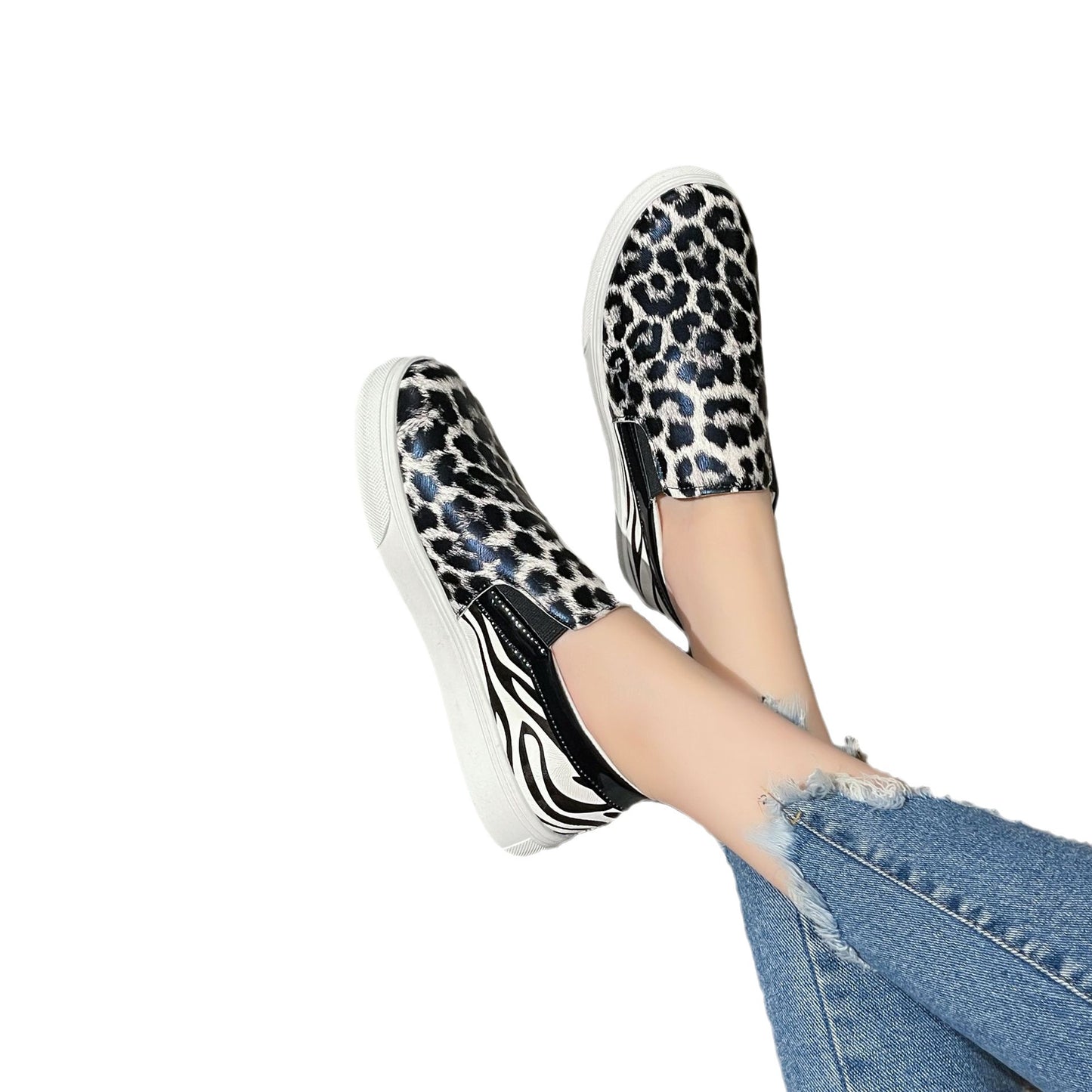 Baskets à enfiler pour femmes avec motif léopard Chic und Stil