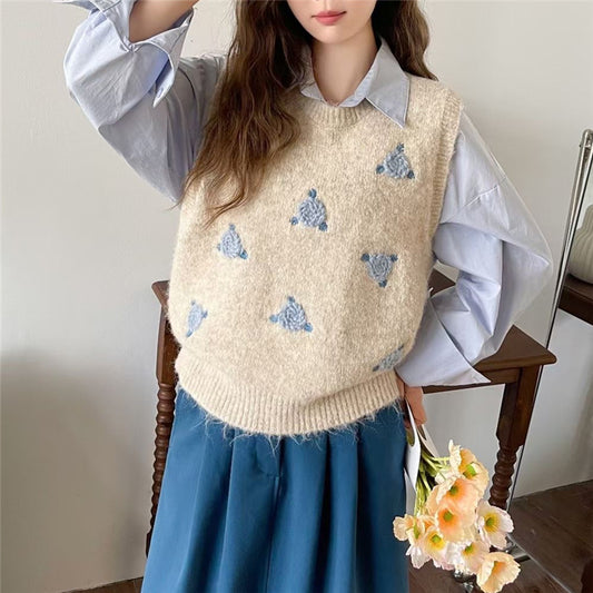 Pull en tricot pour dames avec motif floral Chic und Stil