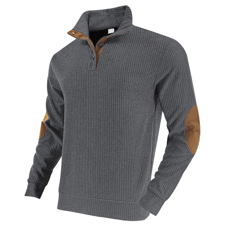 Pulli élégant pour hommes avec col montant de haute qualité et détails contrastés à la mode Chic und Stil