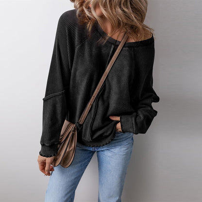 Pull femme décontracté avec décolleté large Chic und Stil