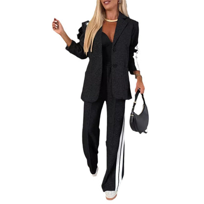 Stylish business suit set for women with wide pants and casual blazer Chic and Style