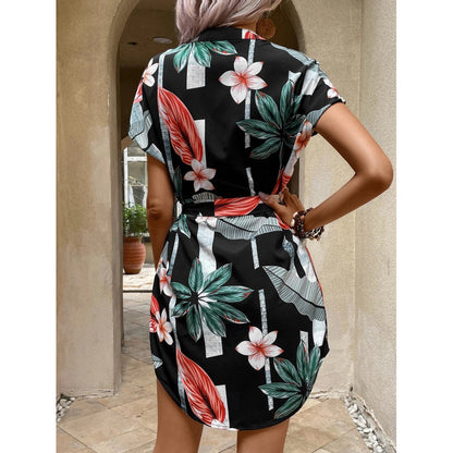 Robe portefeuille à motifs floraux pour femmes Chic und Stil