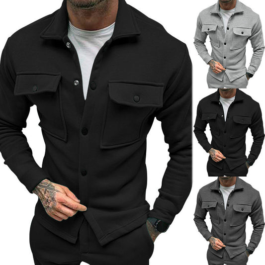 Veste en flanelle robuste pour hommes avec poches poitrine pratiques et col montant moderne Chic und Stil