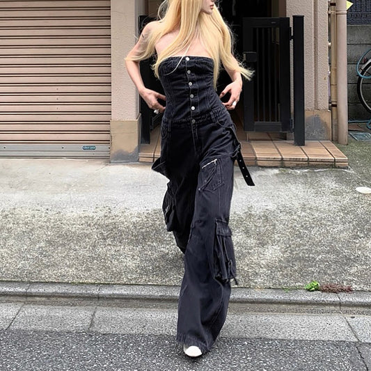 Cargo pants for women with a wide cut and five pockets Chic und Stil