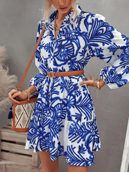 Robe chemise pour femme avec jupe volumineuse et motif floral Chic und Stil