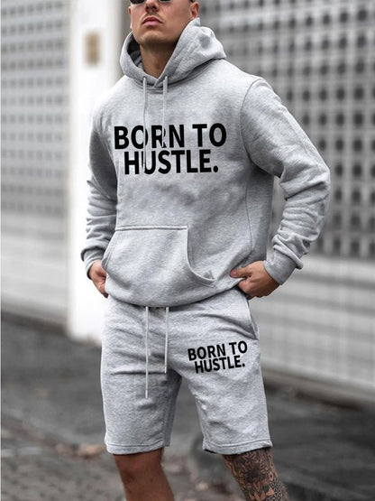 Ensemble de hoodie et de shorts sportif pour femmes avec inscription motivante Chic und Stil