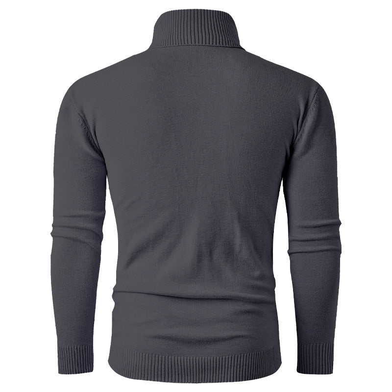 Pullover à col roulé pour hommes avec motif texturé et col montant Chic und Stil